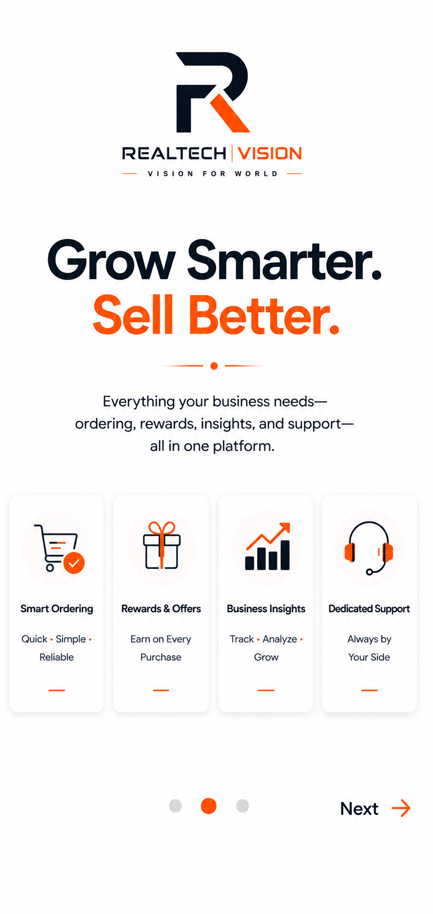 Welcome to Realtech Vision — slide 1 of 3
